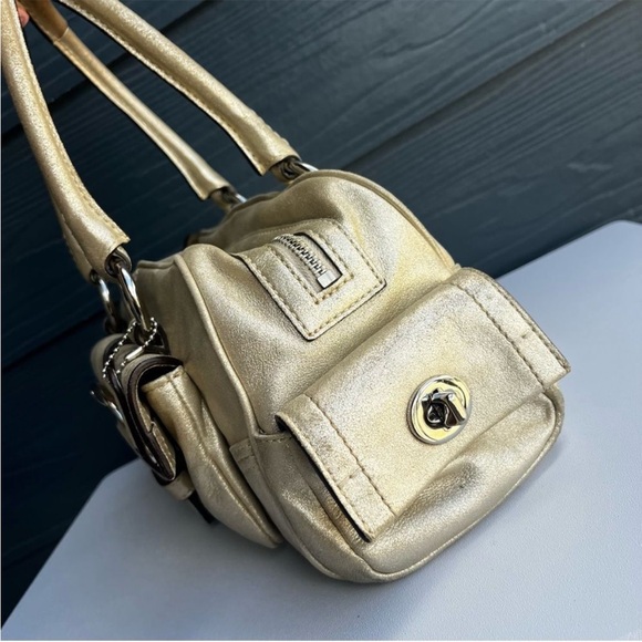 COACH Champagne Y2K Vintage Suede Shimmer Glitter SoHo Hampton Tote Bag - Picture 5 of 13